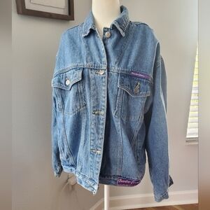 Vtg Breaker Jeans Blue Denim Jacket size Large/ 90's style...biker.